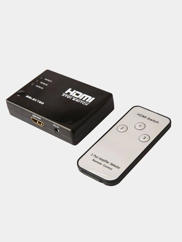 Переключатель видеосигнала HDMI 3 входа 1 выход 3T01 SWITCH с пультом ДУ