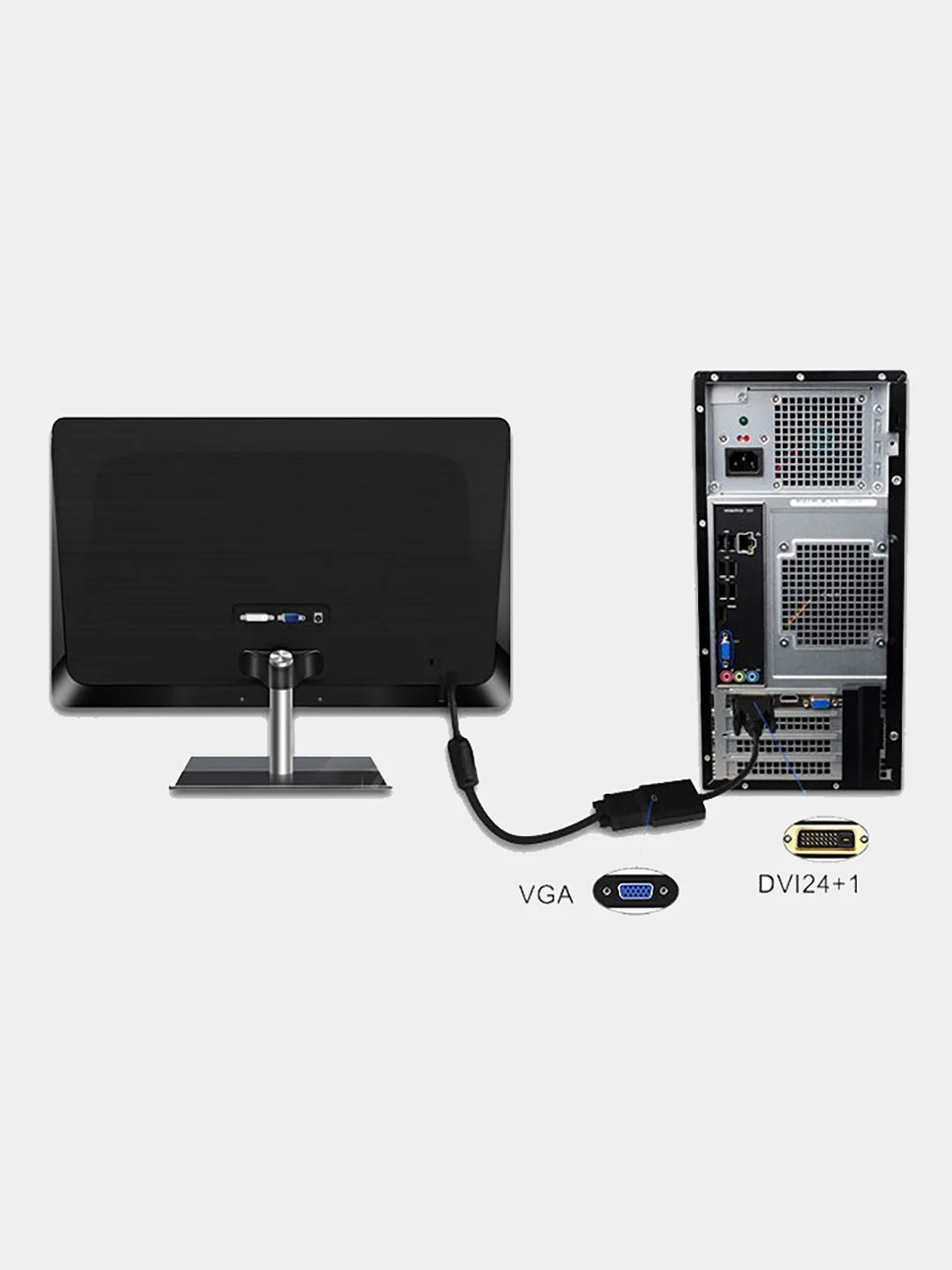 Кабель-адаптер DVI-D папа на VGA мама