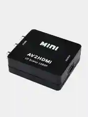 Черный переходник-конвертер с AV в HDMI