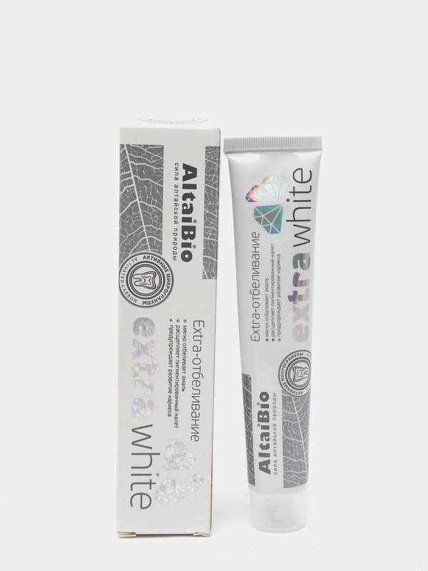 Зубная паста Алтайбио Экстра отбеливание (AltaiBio Extra White) 75 мл, активные микрогранулы