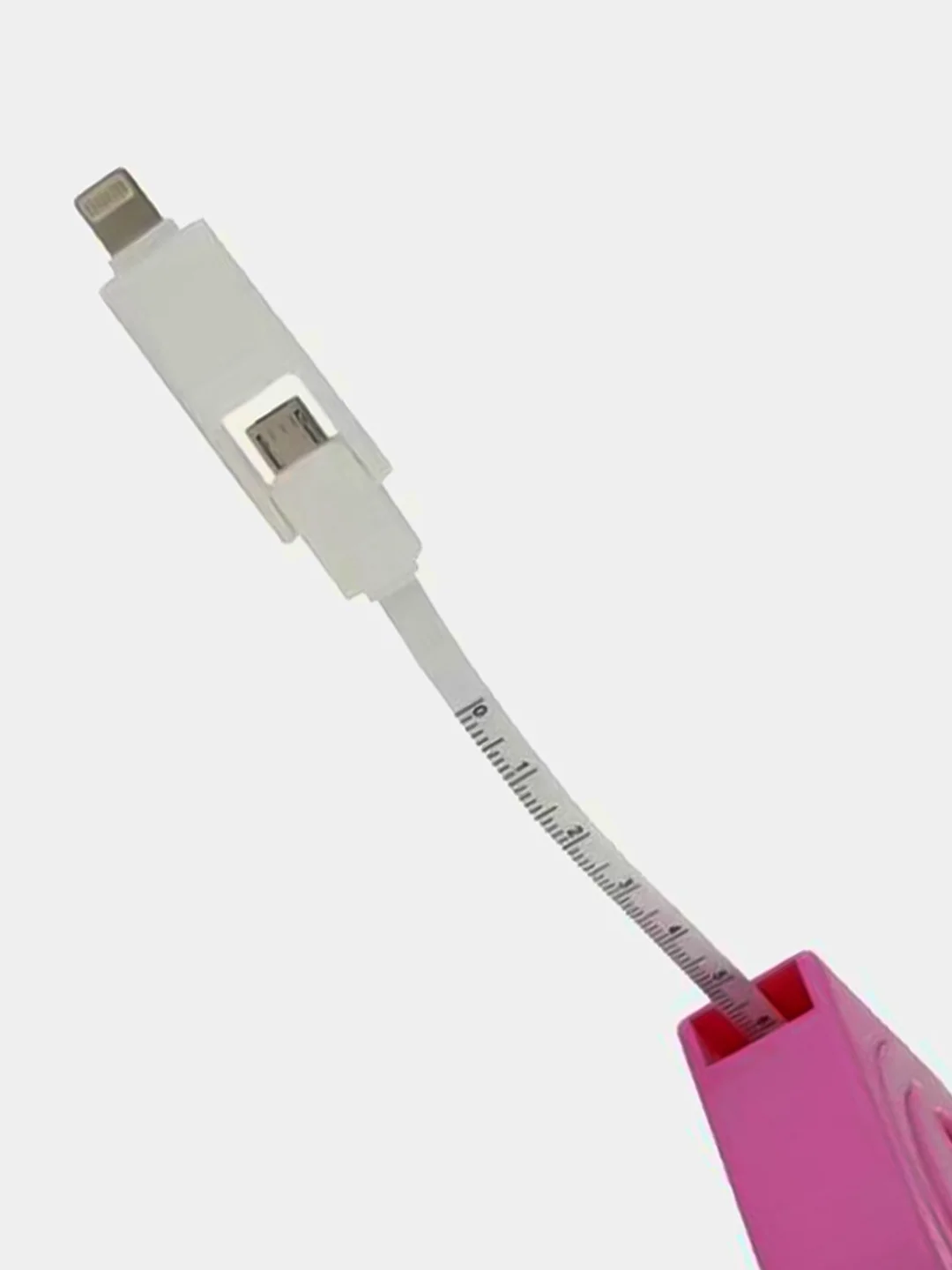 Кабель Micro USB + Lightning 3 в 1 рулетка (измерительная лента), 1 м