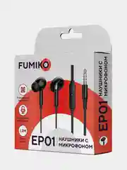 Черный наушники вакуумные с микрофоном Fumiko EP01