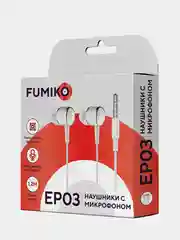 Белый наушники вакуумные Fumiko EP03, с микрофоном