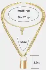 Золотой цепочка для шеи, цепочка с подвеской замок, цепочка, набор бижутерии, комплект бижутерии