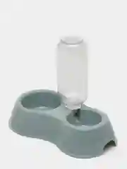 Серый меланж миска для кошек и собак, автопоилка с кормушкой, двойная