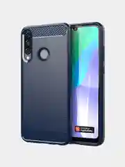 Темно-синий чехол Huawei Y6p имитация вставок под карбон