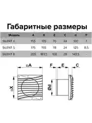 Вытяжной вентилятор 125 бесшумный черный матовый с обратным клапаном SILENT 5C Matt Black