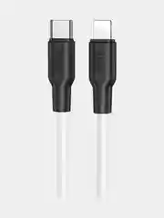 Белый кабель силиконовый Type-C - Lightning Hoco X21 Plus (PD) Для iPhone, iPad, iPod, AirPods