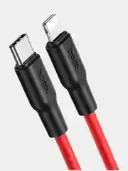 Белый кабель силиконовый Type-C - Lightning Hoco X21 Plus (PD) Для iPhone, iPad, iPod, AirPods