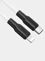 Белый кабель силиконовый Type-C - Lightning Hoco X21 Plus (PD) Для iPhone, iPad, iPod, AirPods