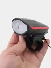 Красный фонарь для велосипеда со звонком