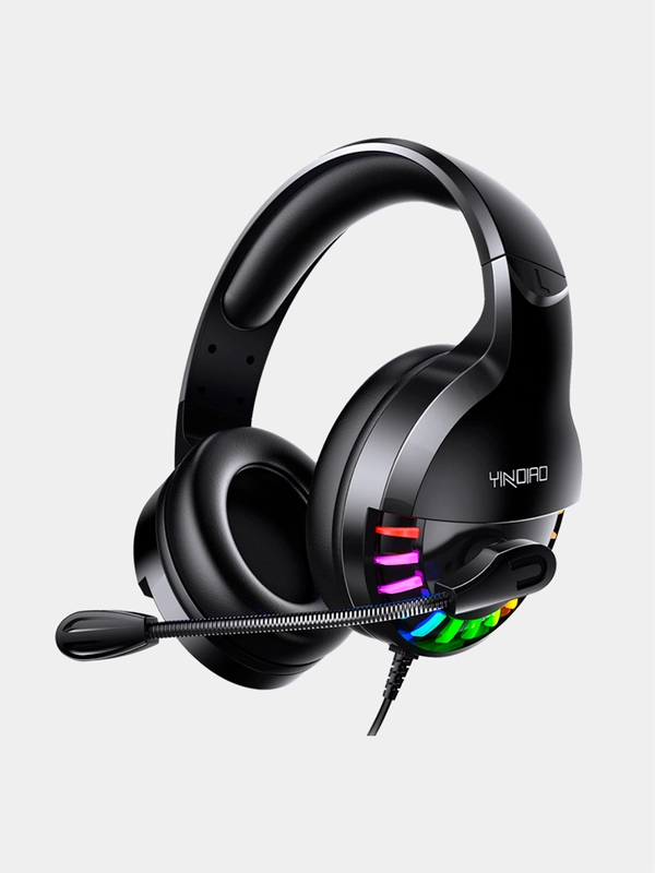 Игровые проводные наушники с микрофоном и RGB-подсветкой