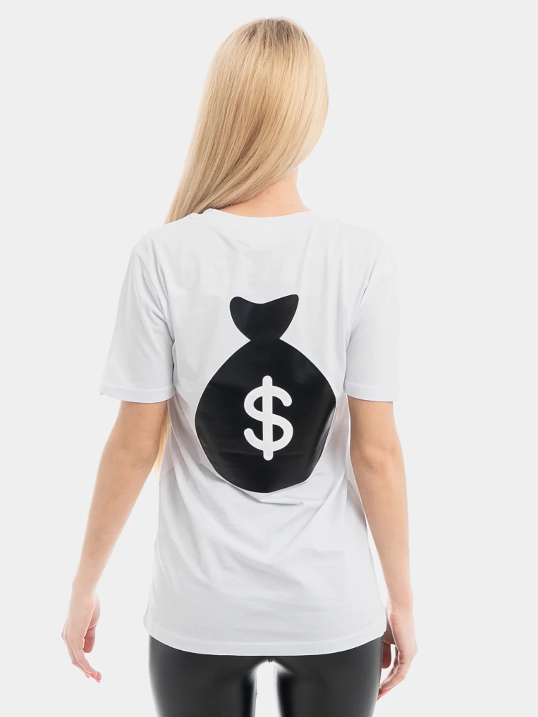 Белый футболка Make money not friends 21, белый