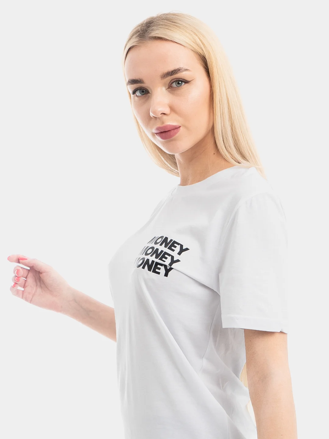 Белый футболка Make money not friends 21, белый