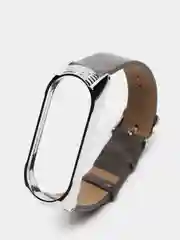 Серый ремешок для Xiaomi Mi band 3, 4, 5, 6 кожаный, для фитнес браслета