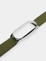 Хаки ремешок для Xiaomi mi band 3, 4, 5, 6, фирменный силиконовый, с металлической капсулой