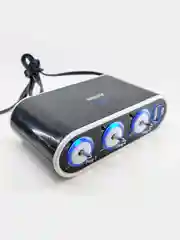 Разветвитель прикуривателя на 3 гнезда с тумблерами, выключателями + USB
