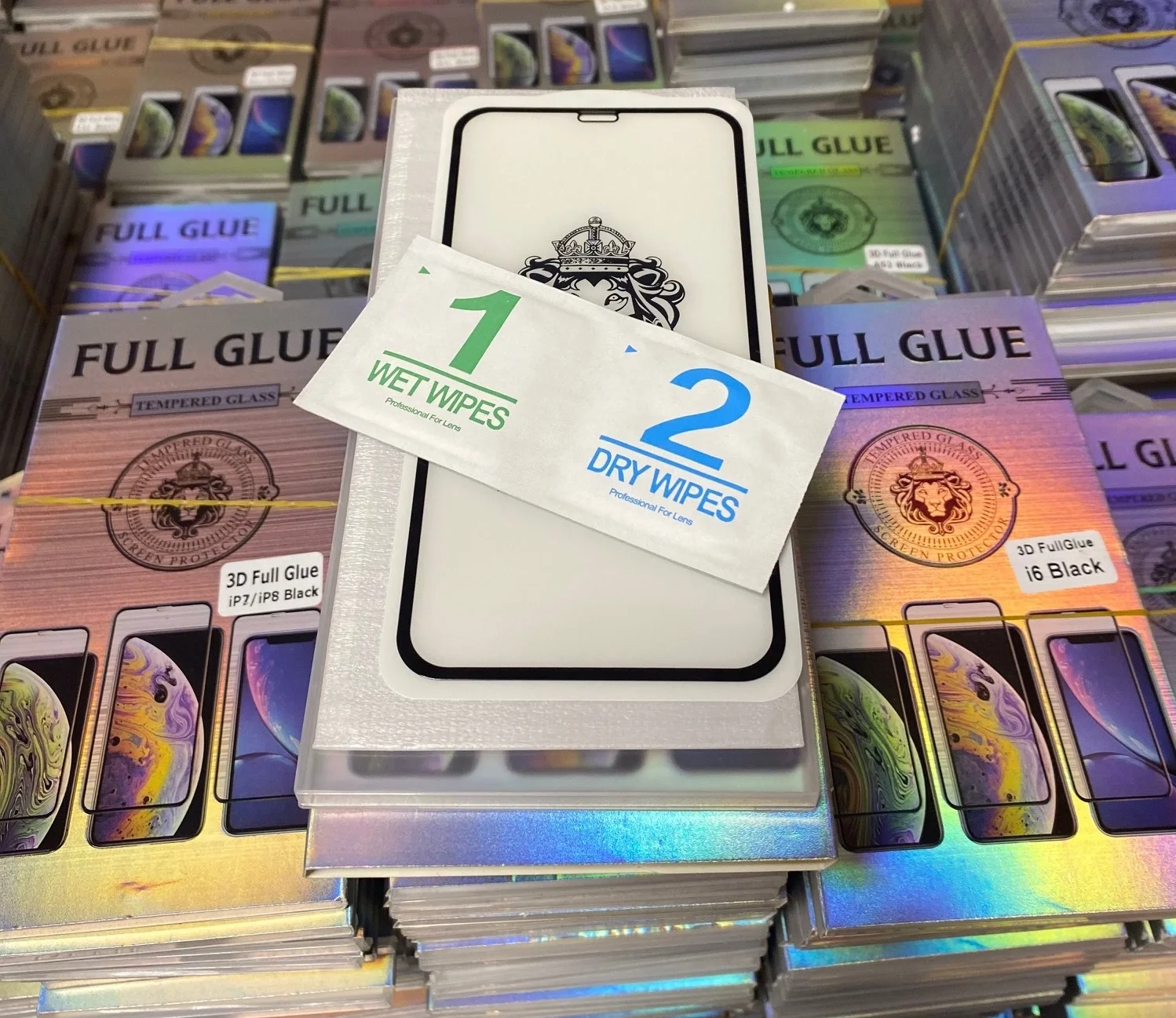 Защитное стекло Full Glue 9H 3D для iPhone 5, 6/6S, 7/8, 7+/8+, XR/11, 12/12Pro, 12 ProMax