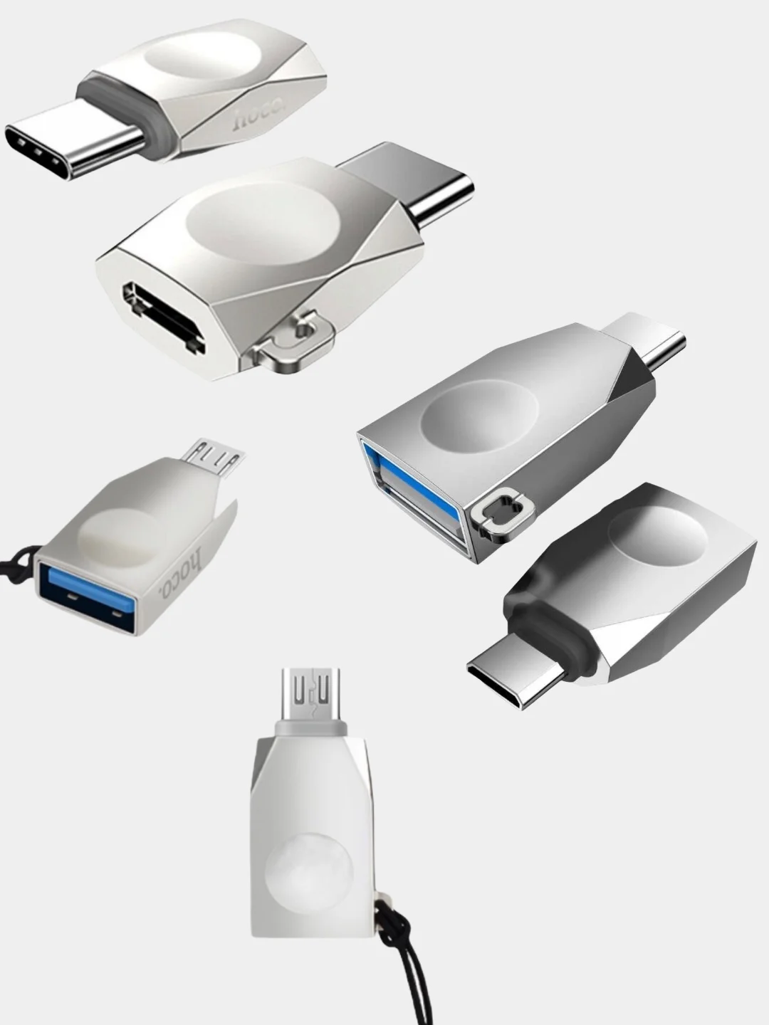 Переходник Hoco Type-C-Micro USB, UA9 Type-C-USB, Micro USB- USB Android, Apple