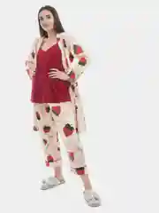 Багровый домашний костюм-тройка для отдыха/отличный подарок