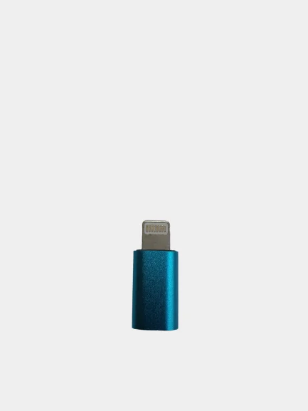 Синий переходник (адаптер) с Micro USB на Lightning Walker