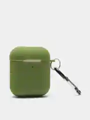 Зеленый силиконовый чехол для беспроводных наушников AirPods