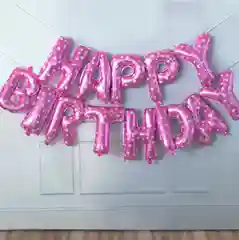 Фуксия воздушные шары "Happy Birthday". Фольгированный