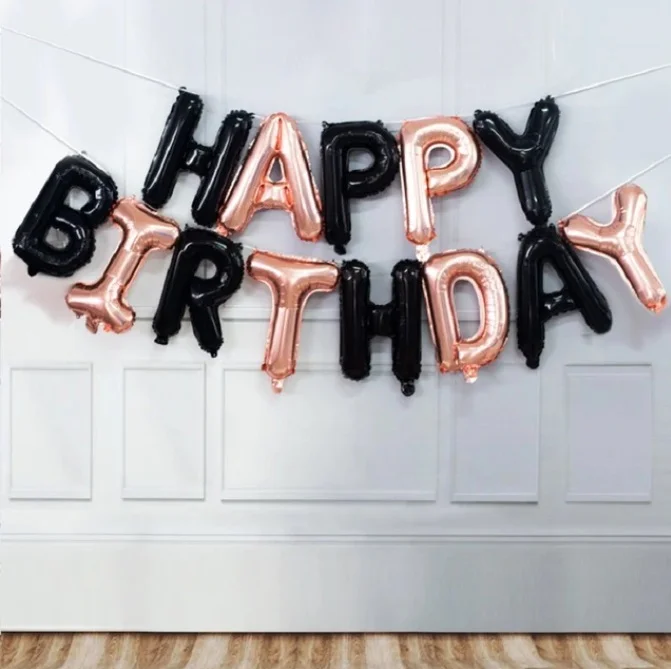 Коралловый воздушные шары "Happy Birthday". Фольгированный