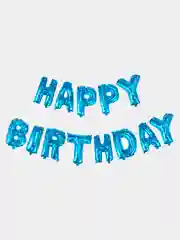 Бирюзовый воздушные шары "Happy Birthday". Фольгированный