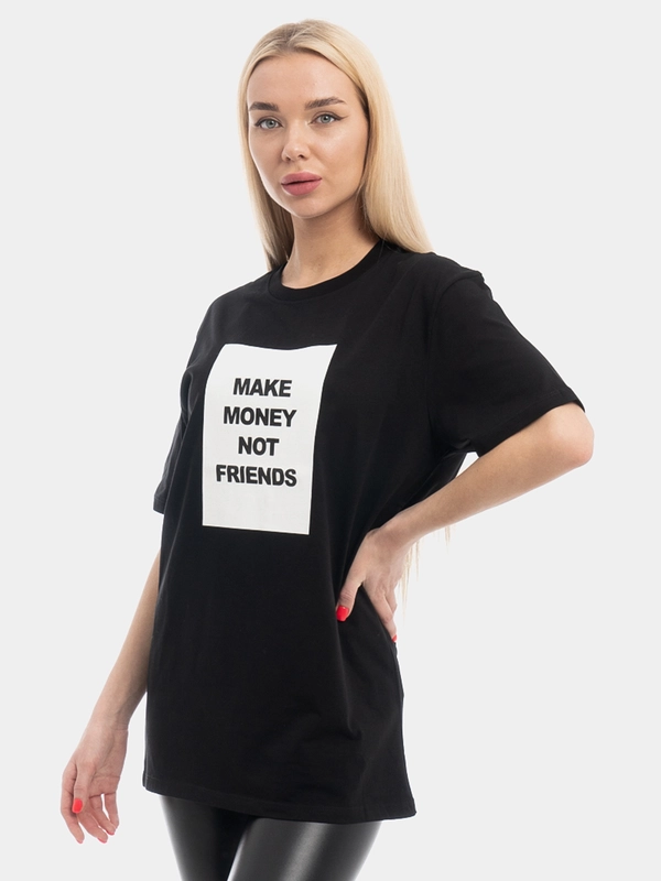 Футболка Make money not friends 21, черный цвет