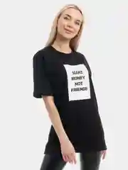 Черный футболка Make money not friends 21, черный цвет