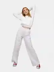 Белый спортивные брюки, женские, прямые
