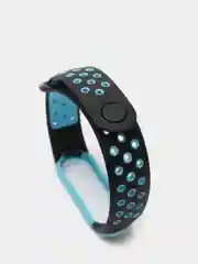 Голубой ремешок для Xiaomi Mi Band 5 / 6 / 7 cиликоновый спортивный (Сяоми ми бенд))