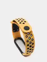 Желтый ремешок для Xiaomi Mi Band 5 / 6 / 7 cиликоновый спортивный (Сяоми ми бенд))