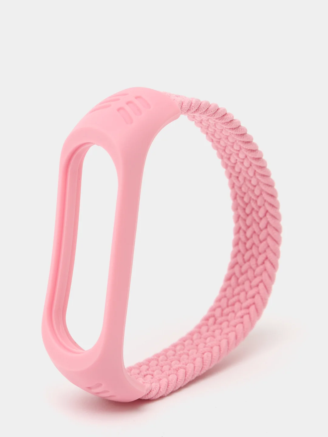 Розовый плетеный нейлоновый ремешок / монобраслет для Xiaomi Mi Band 3, 4, 5 и 6