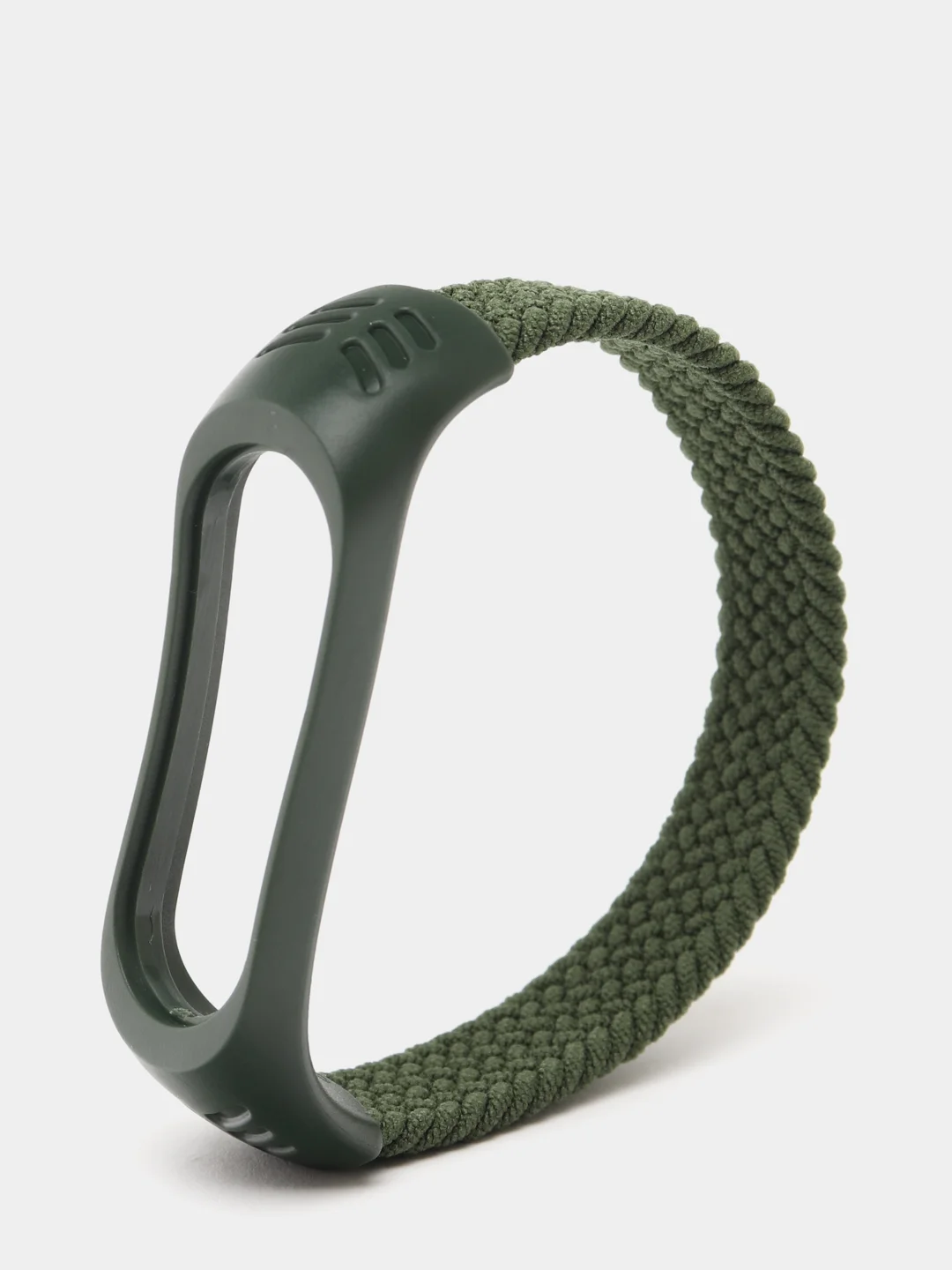 Зеленый плетеный нейлоновый ремешок / монобраслет для Xiaomi Mi Band 3, 4, 5 и 6