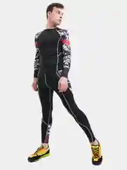 Красный спортивный костюм мужской: рашгард и тайтсы