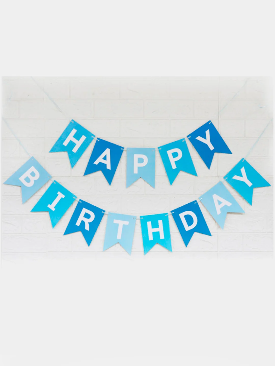 Голубой флажки, гирлянда "Happy Birthday"