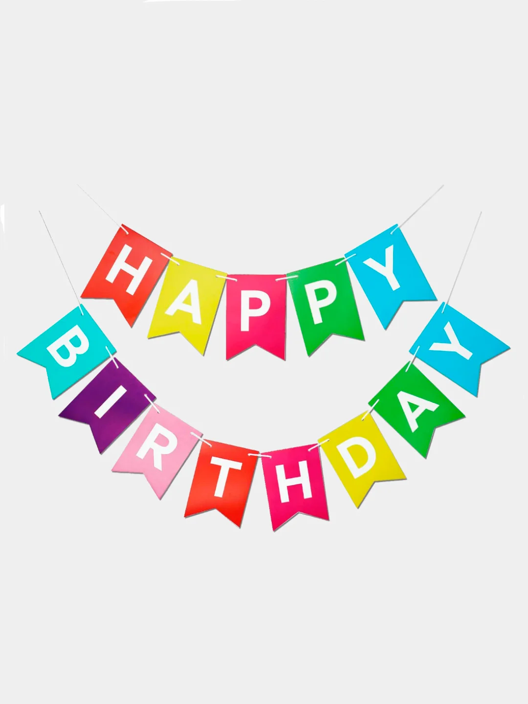 Голубой флажки, гирлянда "Happy Birthday"