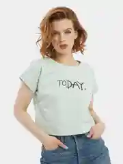 Укороченная футболка, в мелкую полоску, женская