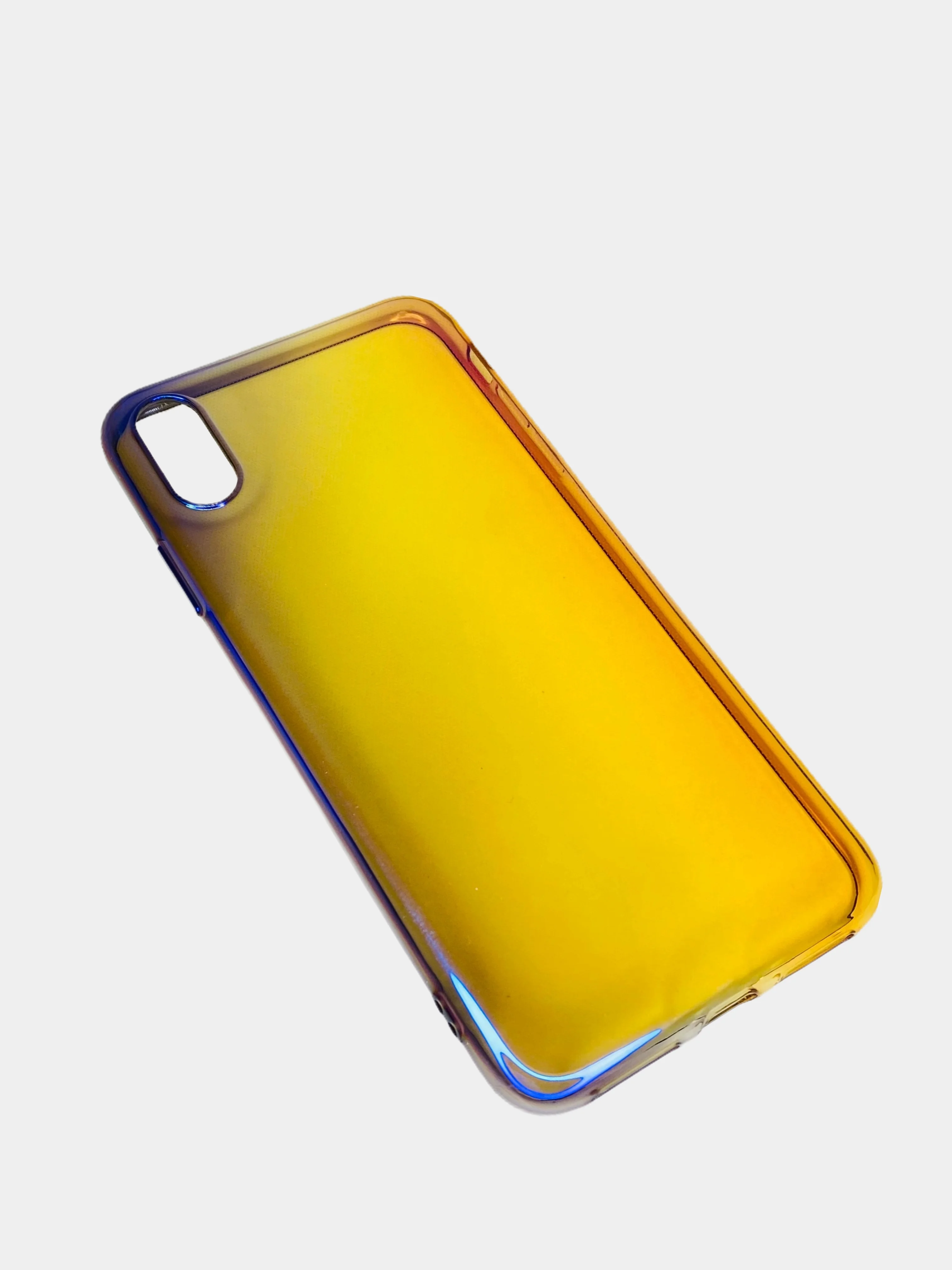 Синий чехол iPhone XR, Xs Max силиконовый прозрачный с градиентом