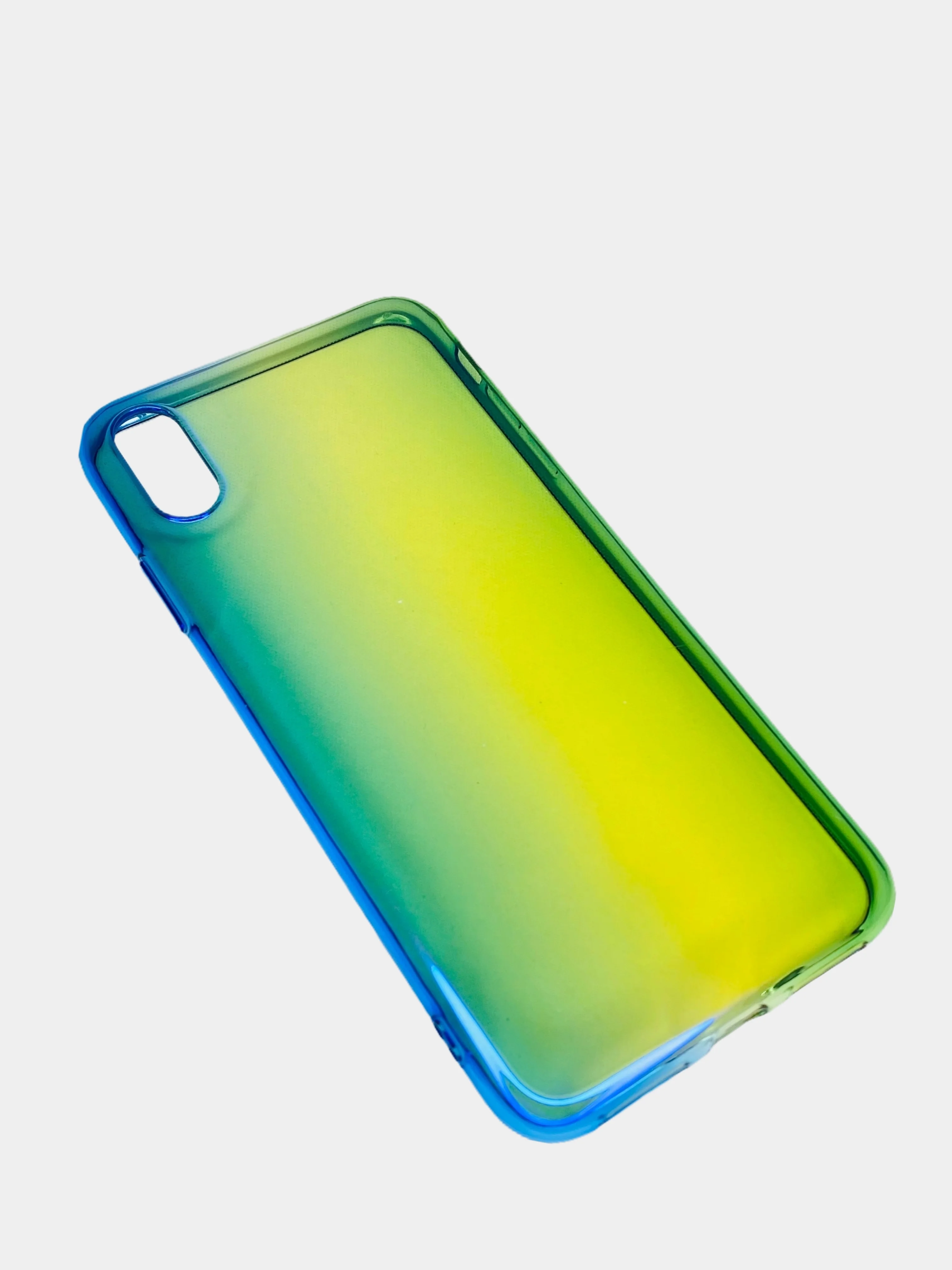Зеленый чехол iPhone XR, Xs Max силиконовый прозрачный с градиентом