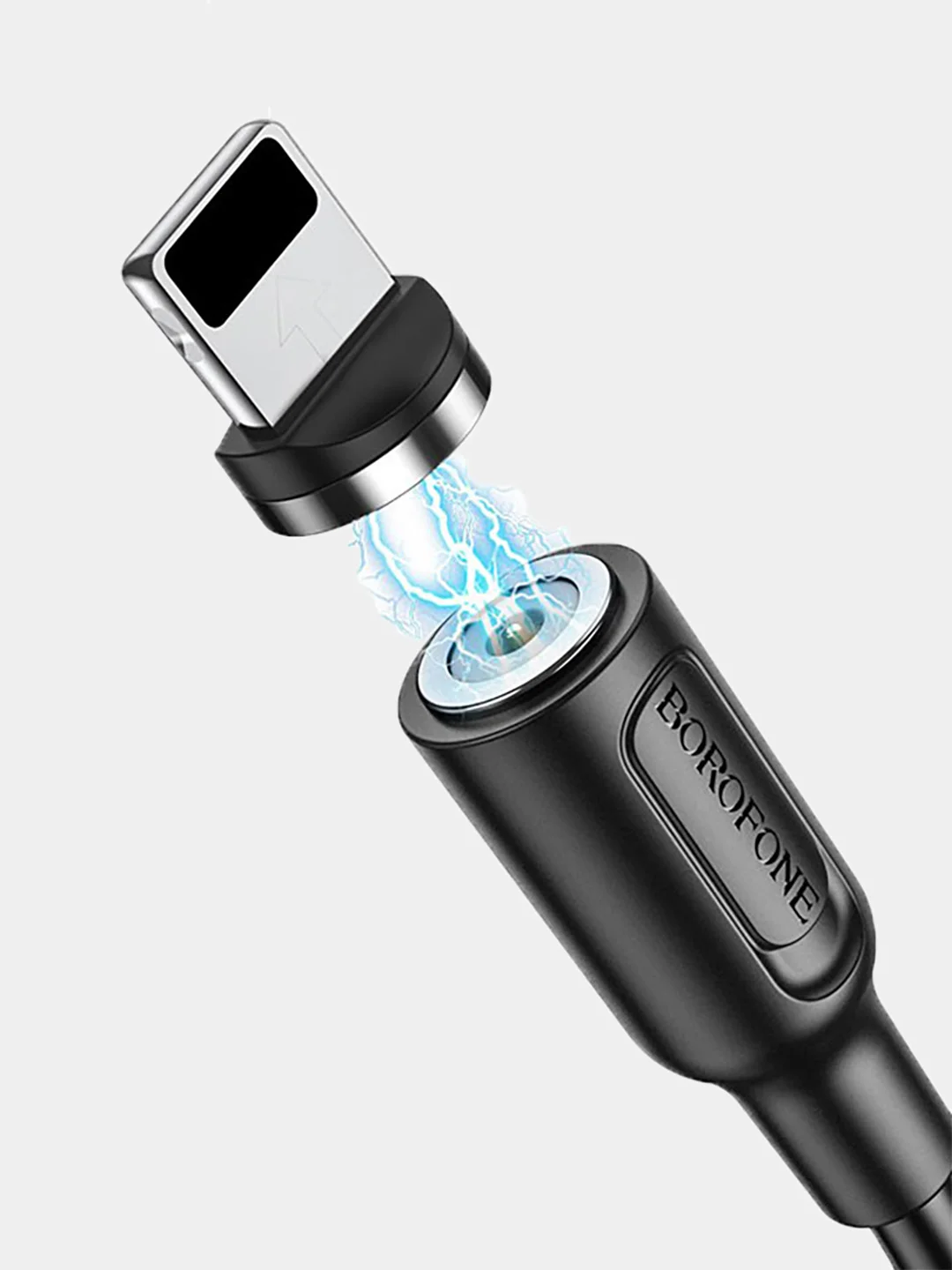 Черный usb кабель Borofone BX41 Lightning магнитный 2.4A 1m (для Apple iPhone)