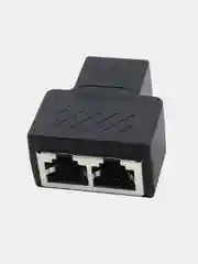 Черный переходник-разветвитель RJ-45 1F/2F