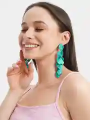Серьги длинные rose petal, вечерние серьги с лепестками