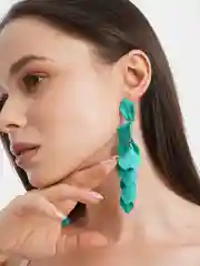 Серьги длинные rose petal, вечерние серьги с лепестками