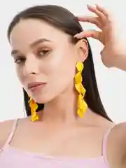 Серьги длинные rose petal, вечерние серьги с лепестками