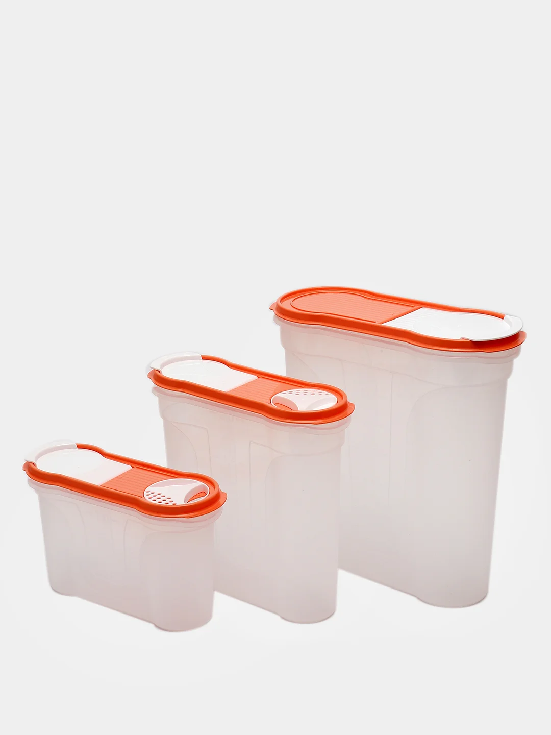 Манго контейнер для сыпучих продуктов, набор 3 шт, 1,3/ 2,2/ 4 л, 2 цвета
