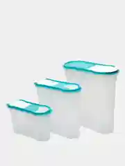 Бирюзовый контейнер для сыпучих продуктов, набор 3 шт, 1,3/ 2,2/ 4 л, 2 цвета
