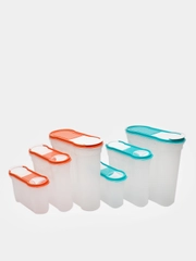 Контейнер для сыпучих продуктов, набор 3 шт, 1,3/ 2,2/ 4 л, 2 цвета
